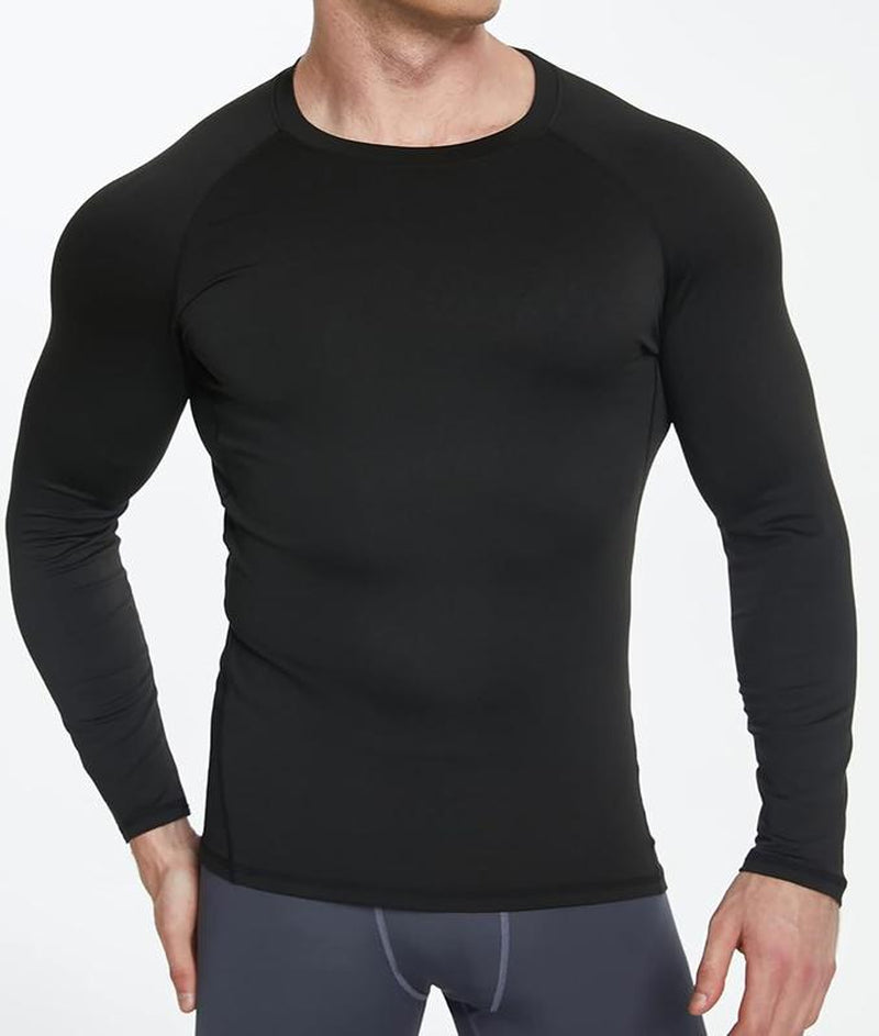 PSYCHE 1/2/3 Pack Men'S Long Sleeve Shirts Solid Color Quick Drying Breathable Men'S Sportswear Clothing for Gym Running Football Mens Sports Clothes Activewear High Elastic Fit