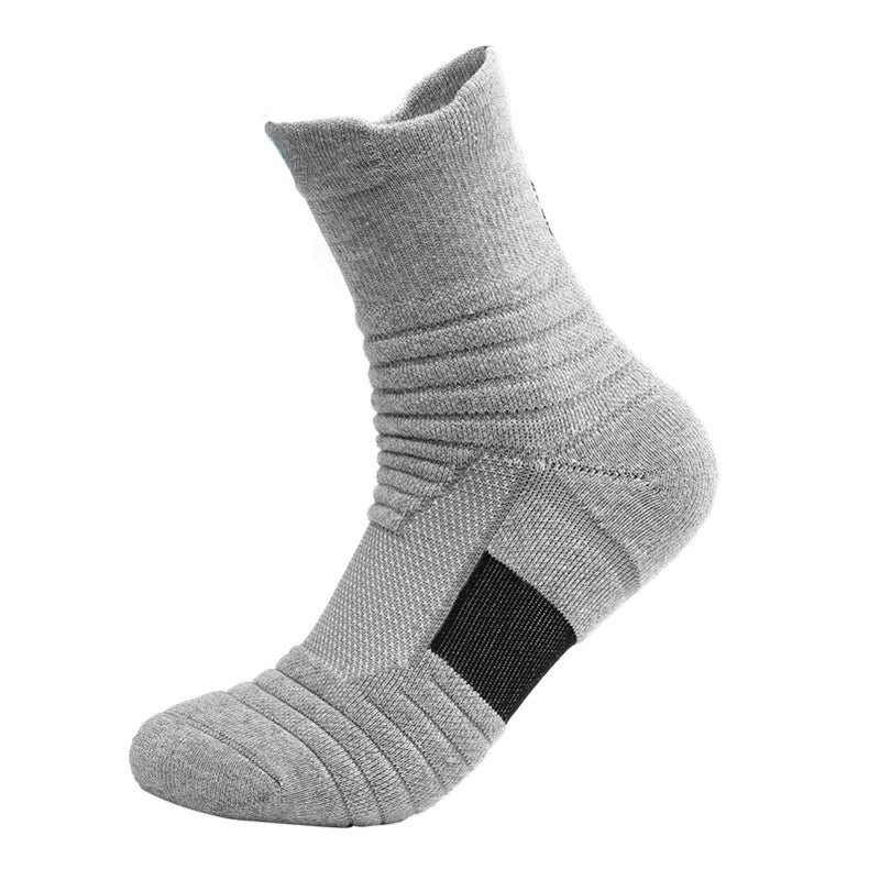 Men's Anti-Slip Cotton Football Socks - Short & Long Tube, Breathable and Odor-Resistant for Soccer and Basketball, Sizes 39-45
