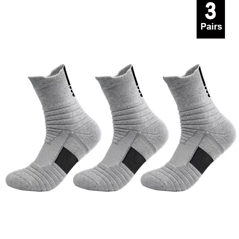 Men's Anti-Slip Cotton Football Socks - Short & Long Tube, Breathable and Odor-Resistant for Soccer and Basketball, Sizes 39-45