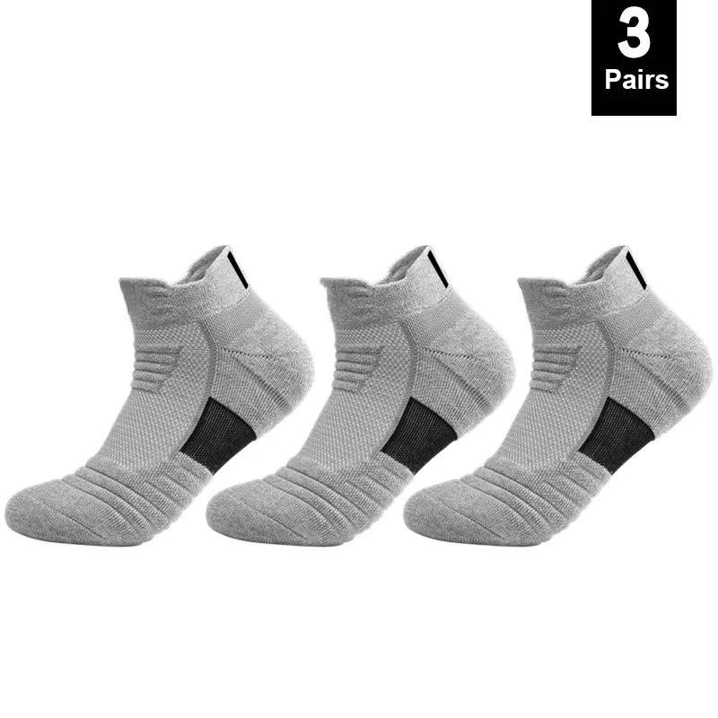Men's Anti-Slip Cotton Football Socks - Short & Long Tube, Breathable and Odor-Resistant for Soccer and Basketball, Sizes 39-45