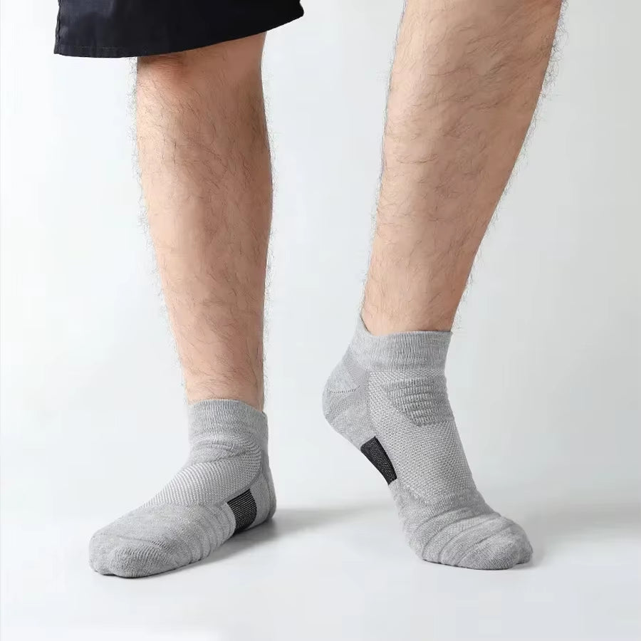 Men's Anti-Slip Cotton Football Socks - Short & Long Tube, Breathable and Odor-Resistant for Soccer and Basketball, Sizes 39-45