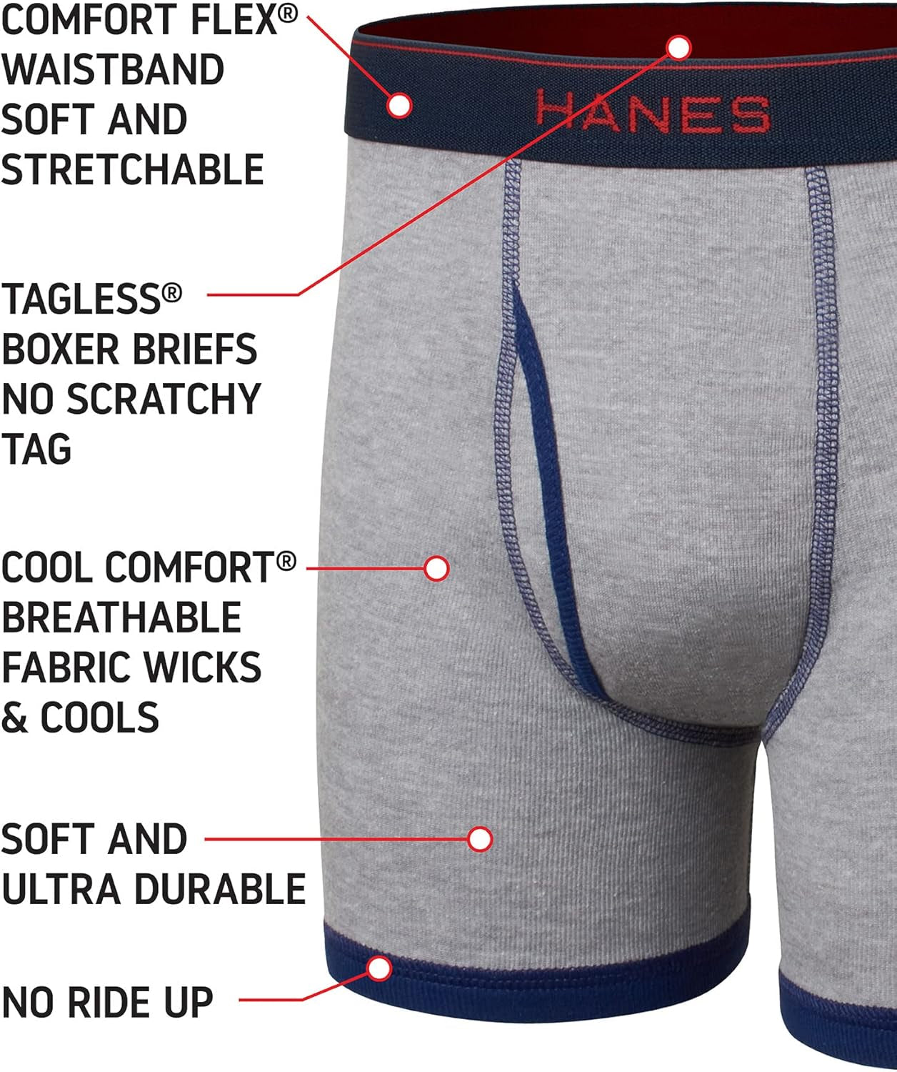 Boys' Comfort Flex Sport Ringer Boxer Briefs