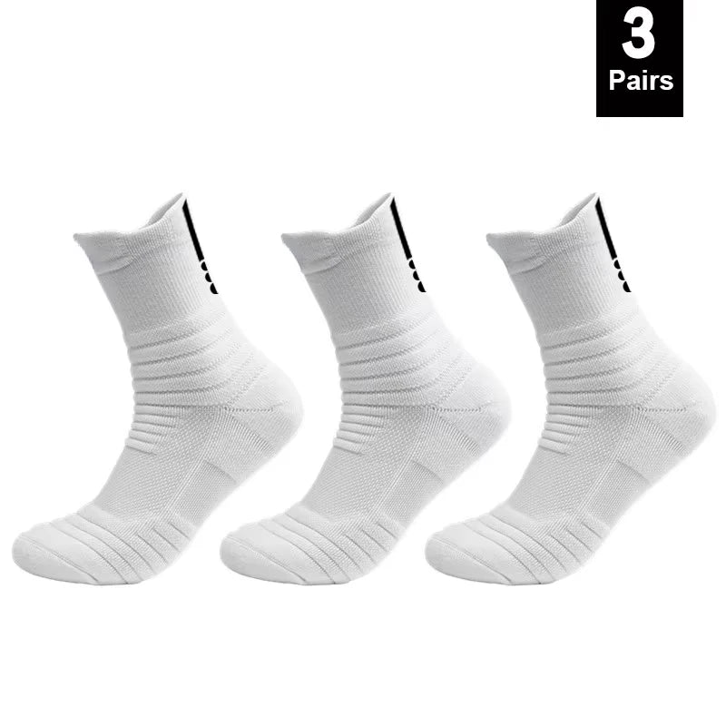 Men's Anti-Slip Cotton Football Socks - Short & Long Tube, Breathable and Odor-Resistant for Soccer and Basketball, Sizes 39-45