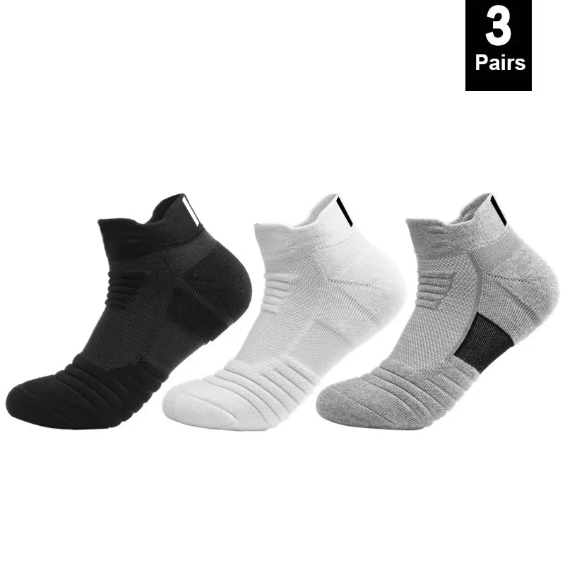 Men's Anti-Slip Cotton Football Socks - Short & Long Tube, Breathable and Odor-Resistant for Soccer and Basketball, Sizes 39-45