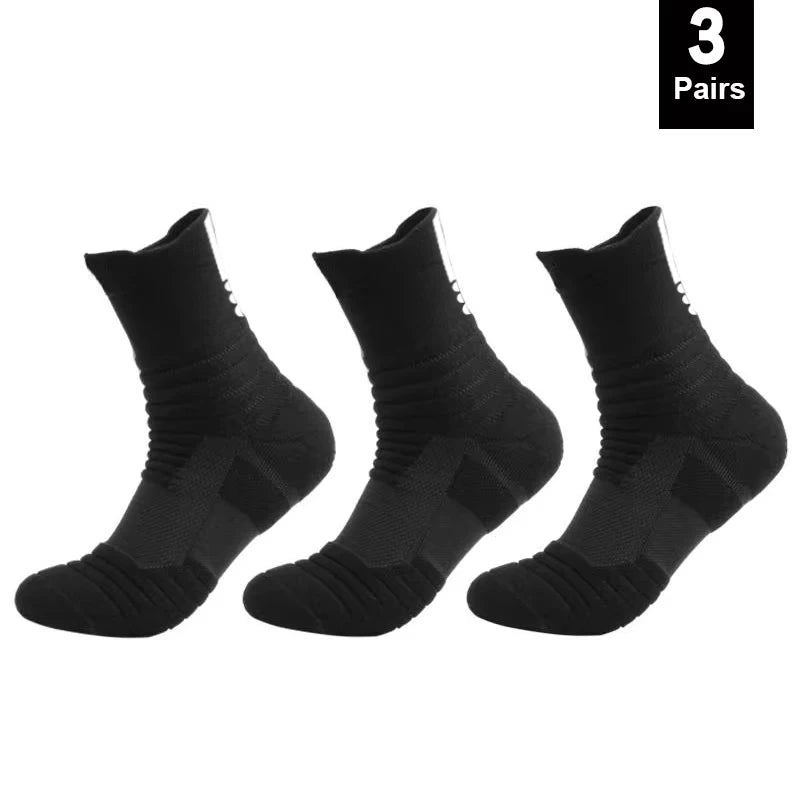 Men's Anti-Slip Cotton Football Socks - Short & Long Tube, Breathable and Odor-Resistant for Soccer and Basketball, Sizes 39-45