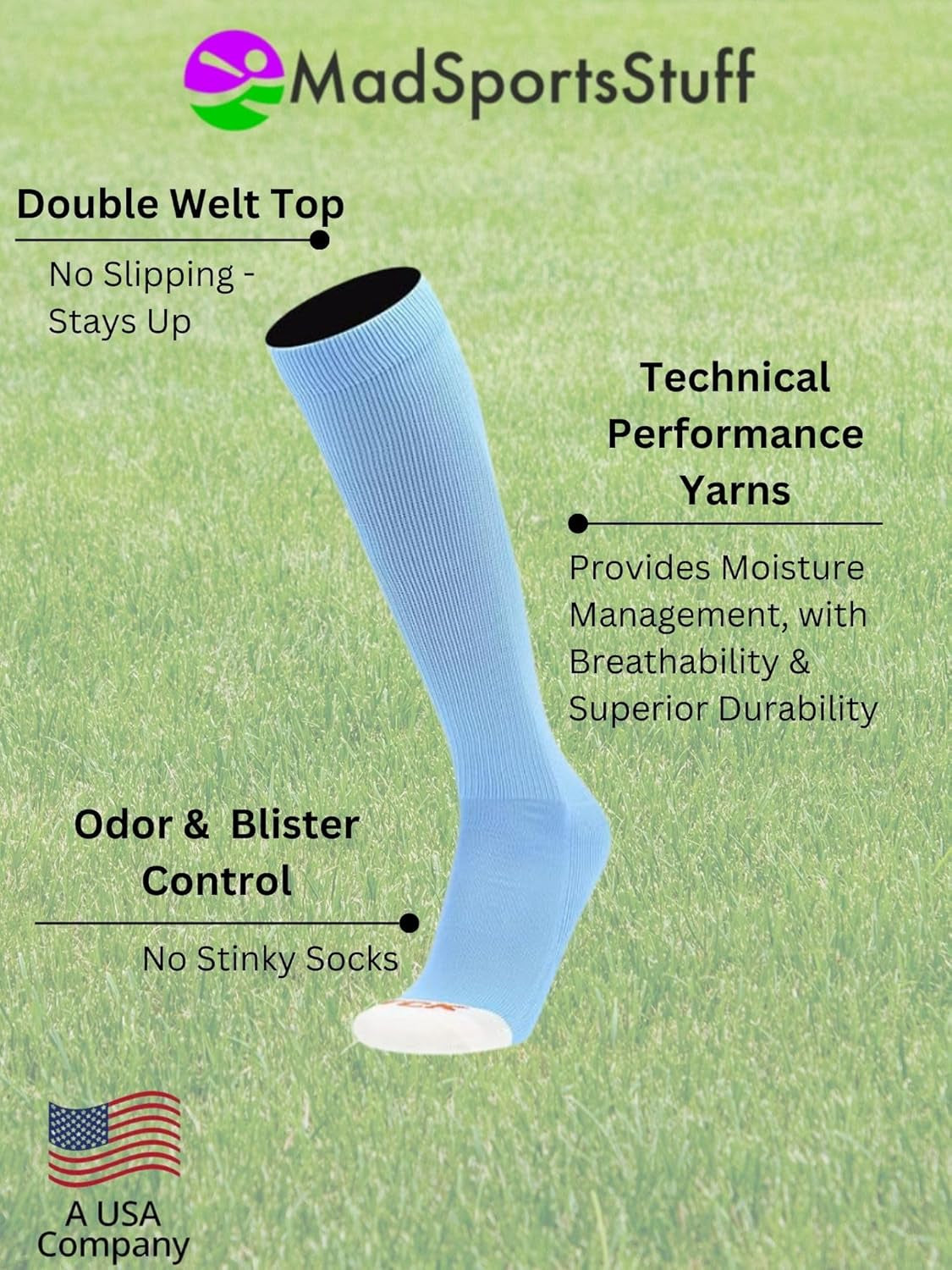Baseball & Softball Socks for Boys, Girls, Men & Women over the Calf Tall Socks Youth & Adults Football
