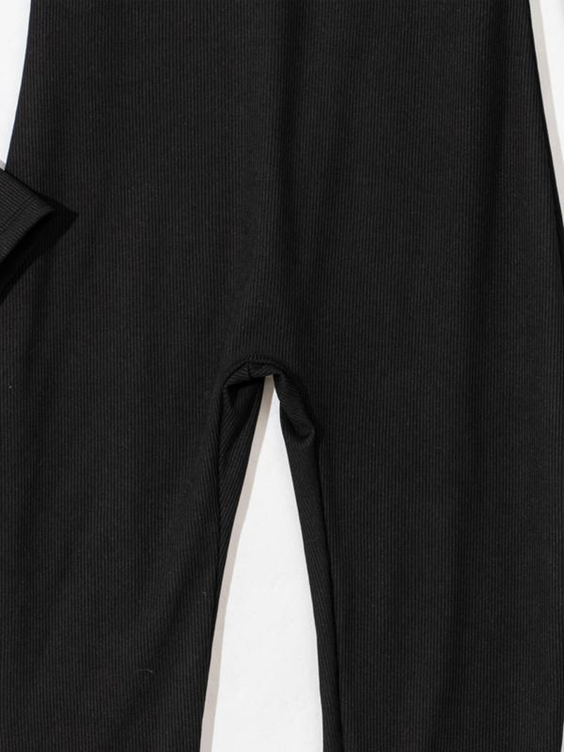 Women'S Solid Square Neck Long Sleeve Sports Jumpsuit, Casual Sporty Seamless One-Piece Jumpsuit for Yoga Gym Workout Running, Ladies Spring & Fall Sports Clothes