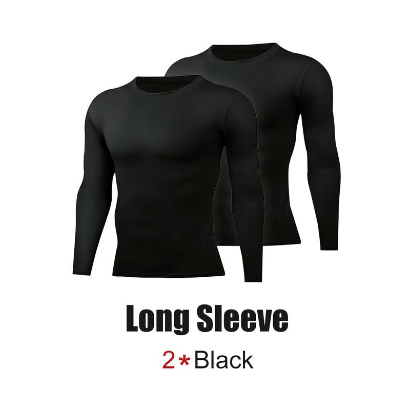 PSYCHE Compression Long Sleeve Shirts for Spring, Quick Drying Breathable Fit Sports T-Shirt, Men'S Sportswear Clothing for Gym Running Football, Mens Sports Clothes Outdoorfun