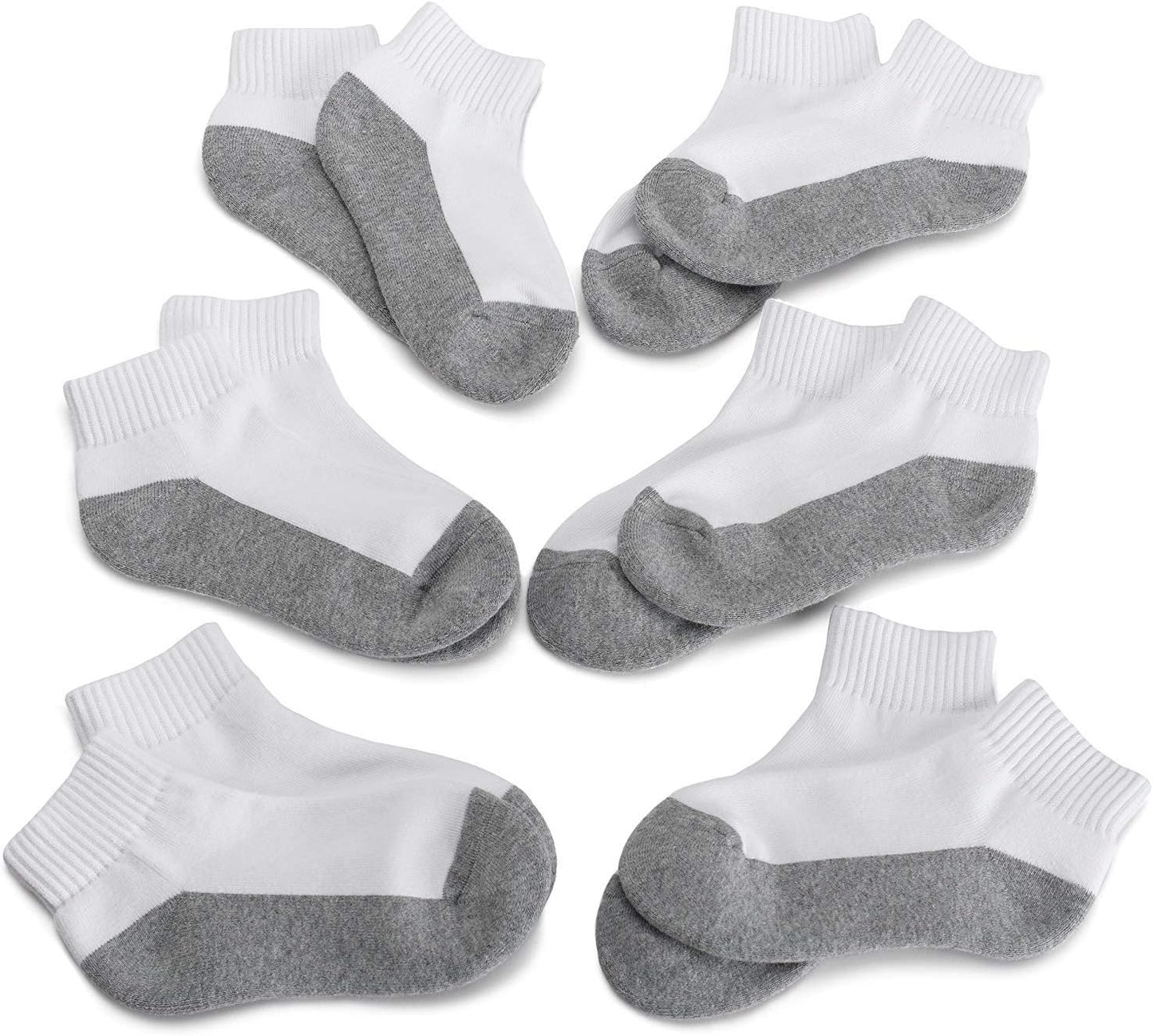 Big Boys' Seamless-Toe Quarter Athletic Socks (Pack of 6)