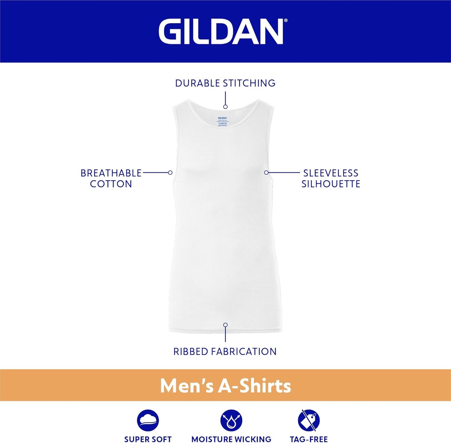Men'S A-Shirt Tanks, Multipack, Style G1104