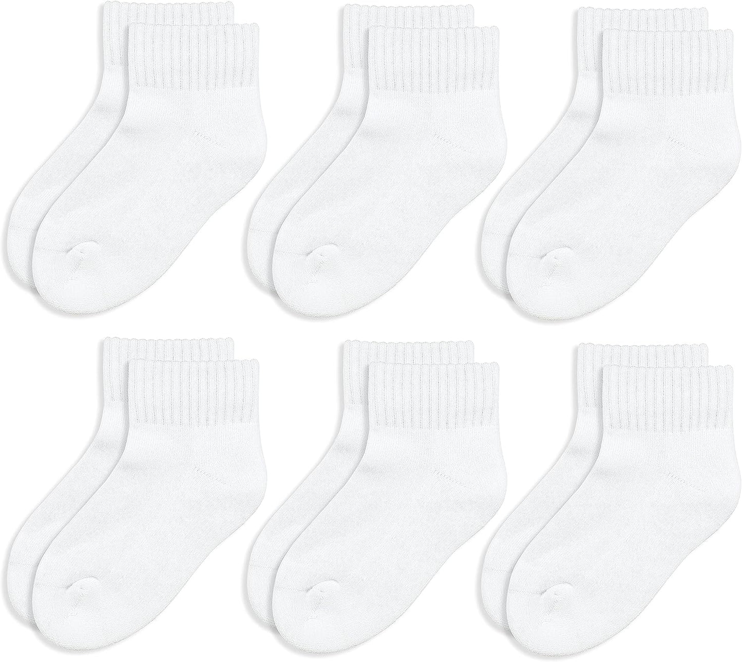 Big Boys' Seamless-Toe Quarter Athletic Socks (Pack of 6)