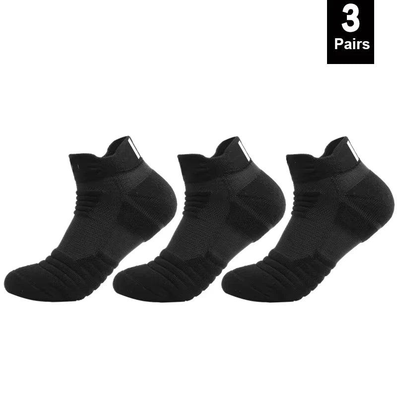 Men's Anti-Slip Cotton Football Socks - Short & Long Tube, Breathable and Odor-Resistant for Soccer and Basketball, Sizes 39-45