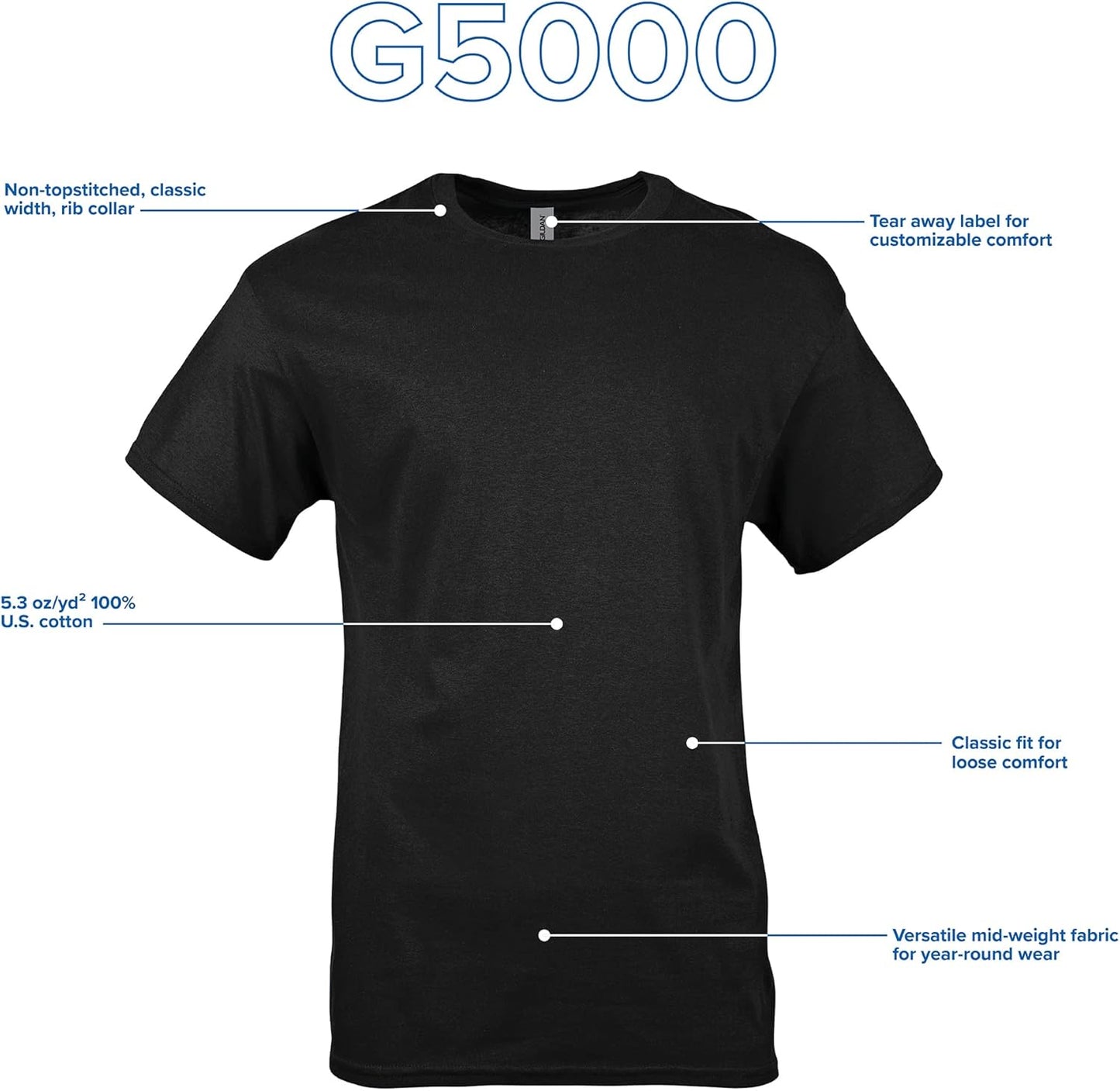 Adult Heavy Cotton T-Shirt, Style G5000, Multipack