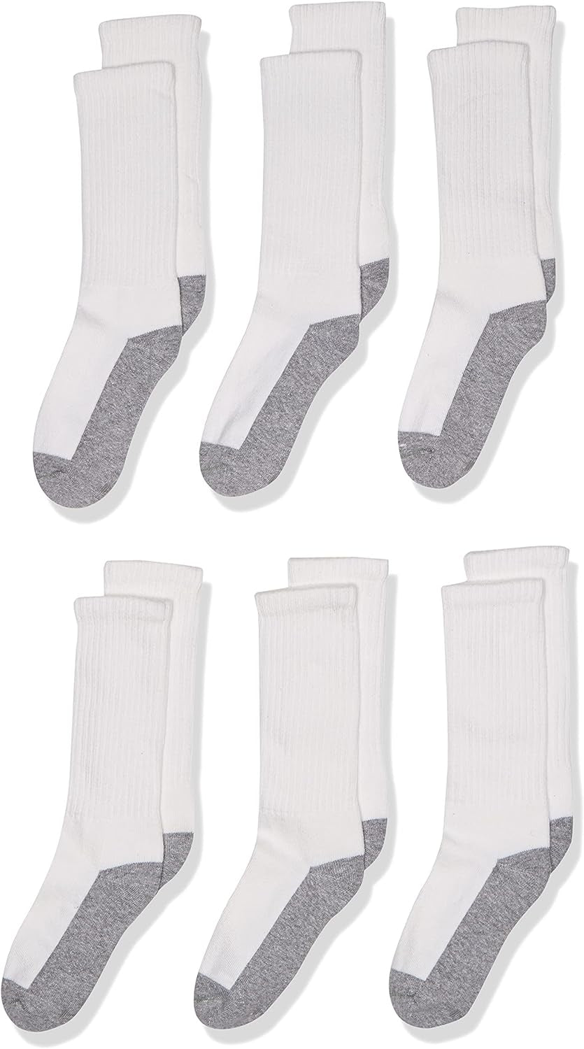 Seamless Toe Athletic Crew Socks 6-Pack