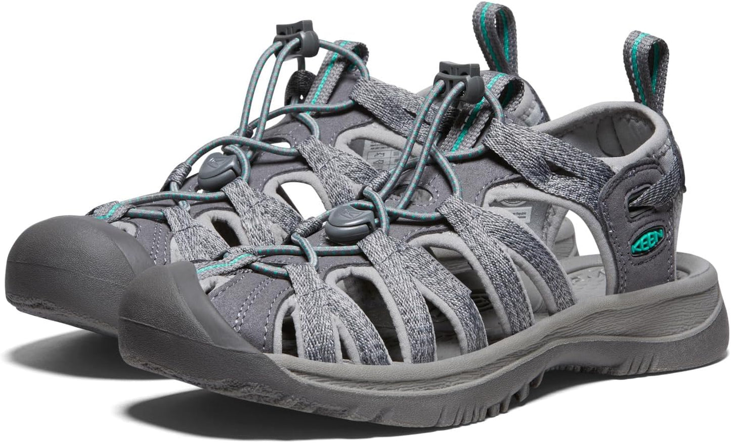 Women'S Whisper Closed Toe Sport Sandals, Medium Grey/Peacock Green, 8 US