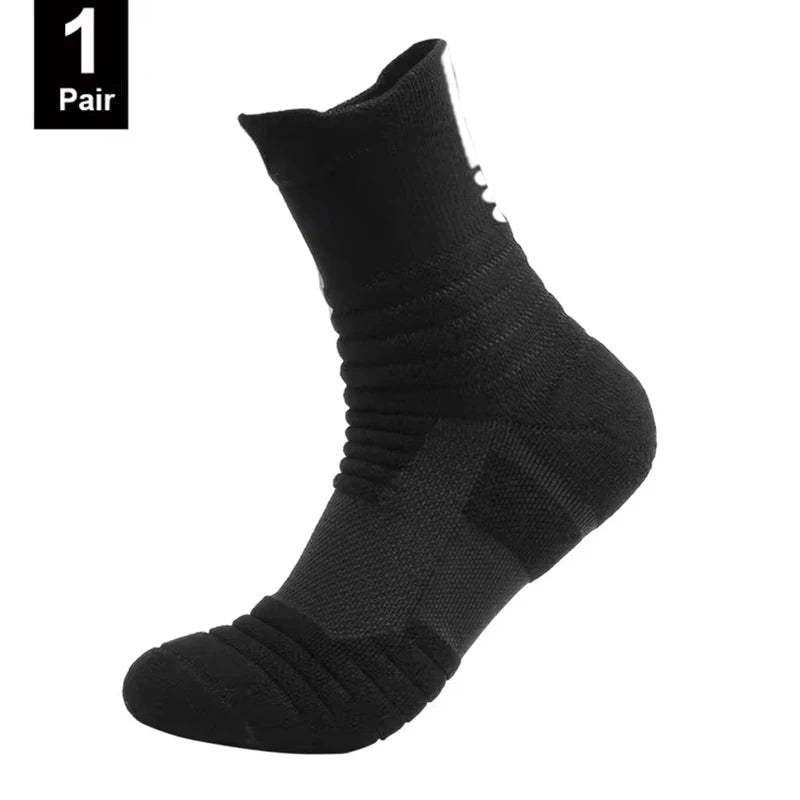 Men's Anti-Slip Cotton Football Socks - Short & Long Tube, Breathable and Odor-Resistant for Soccer and Basketball, Sizes 39-45