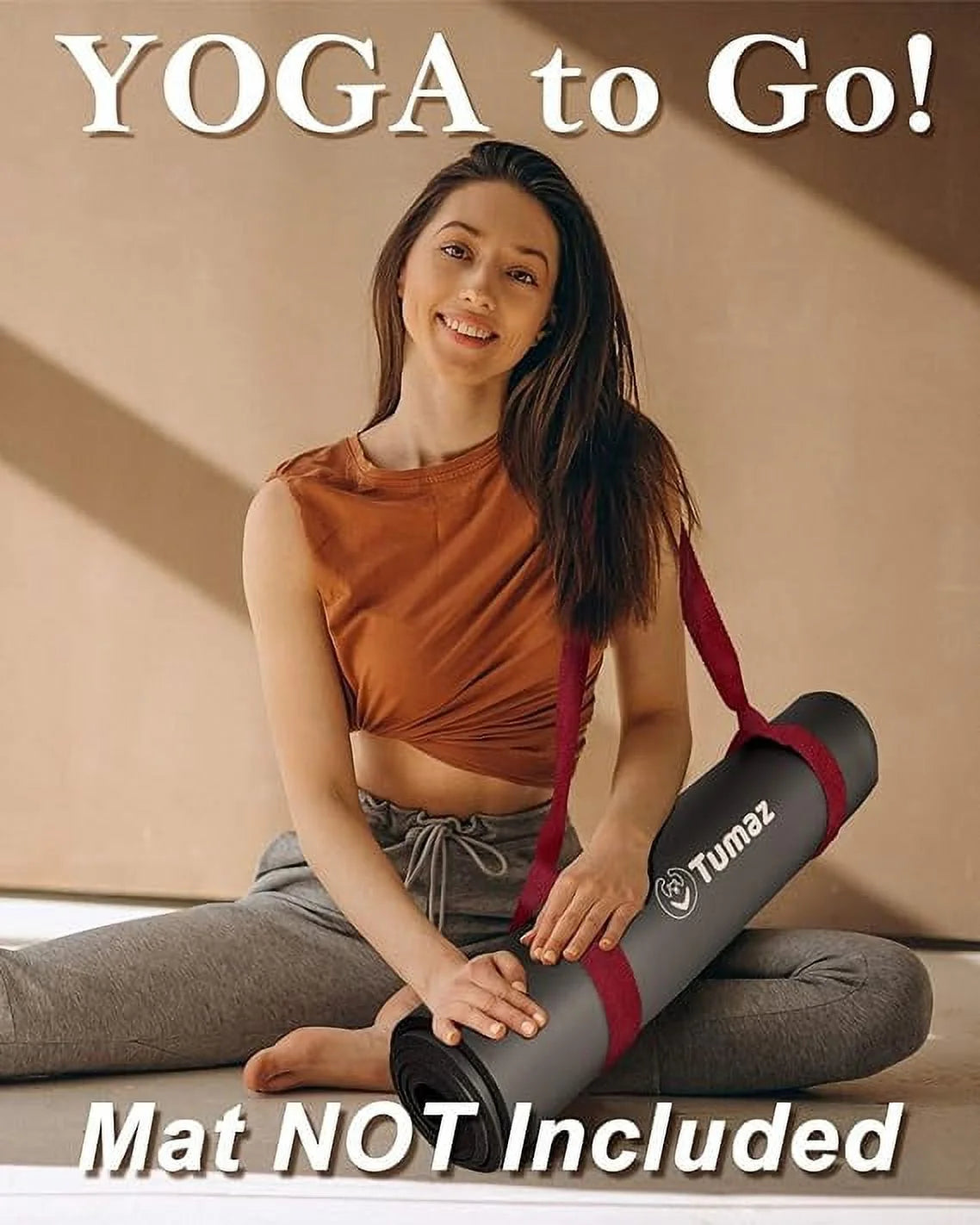 Yoga Mat Holder (Mat Not Incl.), Adjustable Yoga Mat Carrier, Pink