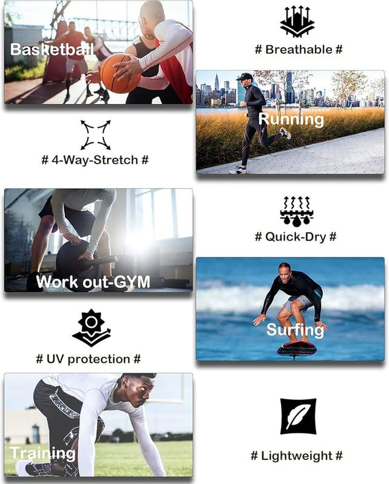 PSYCHE 1/2/3 Pack Men'S Long Sleeve Shirts Solid Color Quick Drying Breathable Men'S Sportswear Clothing for Gym Running Football Mens Sports Clothes Activewear High Elastic Fit