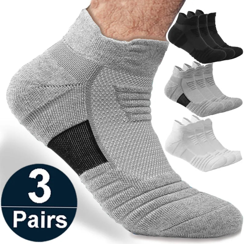Men's Anti-Slip Cotton Football Socks - Short & Long Tube, Breathable and Odor-Resistant for Soccer and Basketball, Sizes 39-45