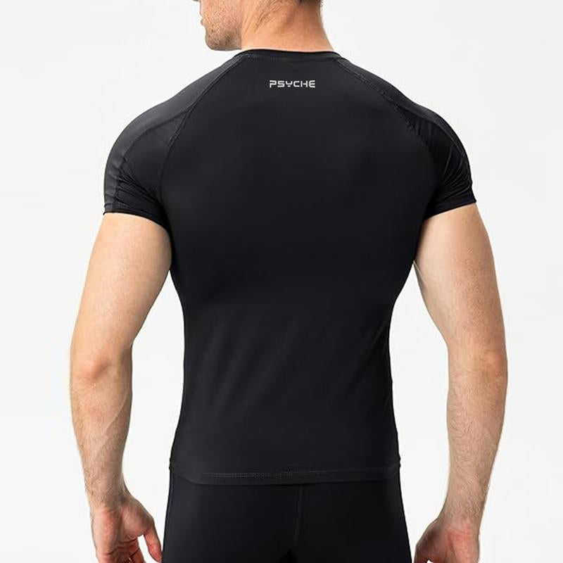 PSYCHE Compression Long Sleeve Shirts for Spring, Quick Drying Breathable Fit Sports T-Shirt, Men'S Sportswear Clothing for Gym Running Football, Mens Sports Clothes Outdoorfun