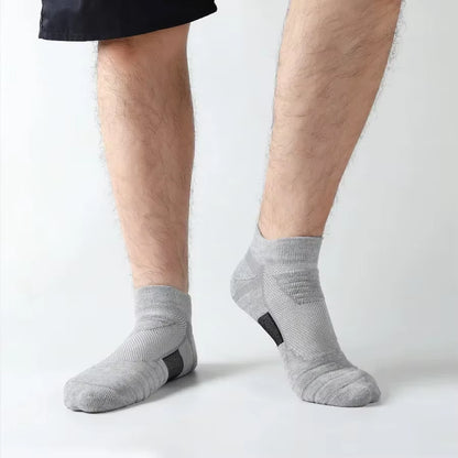 Men's Anti-Slip Cotton Football Socks - Short & Long Tube, Breathable and Odor-Resistant for Soccer and Basketball, Sizes 39-45