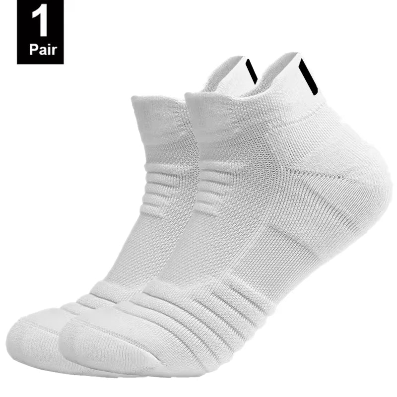 Men's Anti-Slip Cotton Football Socks - Short & Long Tube, Breathable and Odor-Resistant for Soccer and Basketball, Sizes 39-45