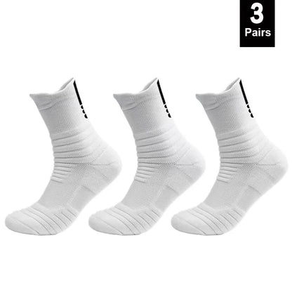 Men's Anti-Slip Cotton Football Socks - Short & Long Tube, Breathable and Odor-Resistant for Soccer and Basketball, Sizes 39-45
