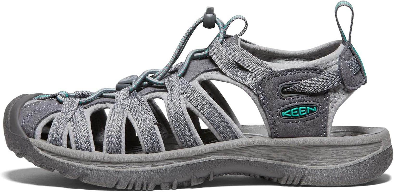 Women'S Whisper Closed Toe Sport Sandals, Medium Grey/Peacock Green, 8 US