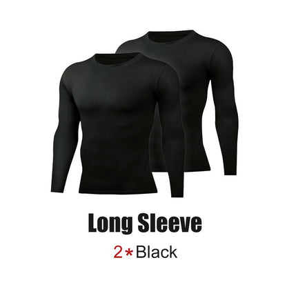 PSYCHE Compression Long Sleeve Shirts for Spring, Quick Drying Breathable Fit Sports T-Shirt, Men'S Sportswear Clothing for Gym Running Football, Mens Sports Clothes Outdoorfun