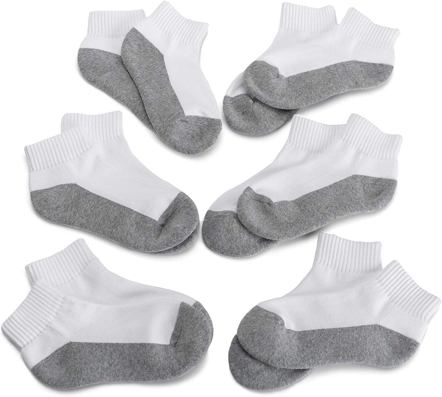 Big Boys' Seamless-Toe Quarter Athletic Socks (Pack of 6)