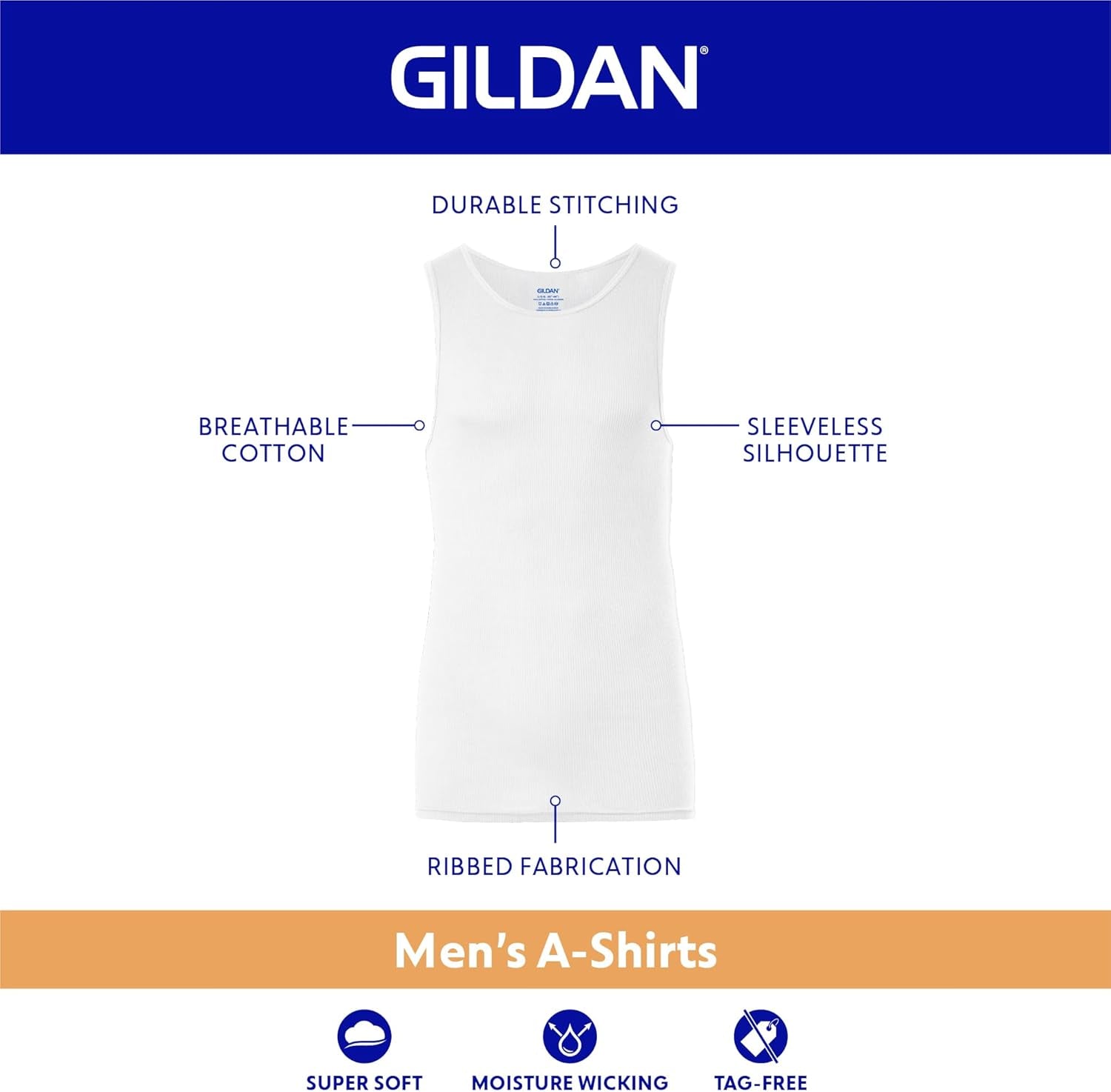 Men'S A-Shirt Tanks, Multipack, Style G1104