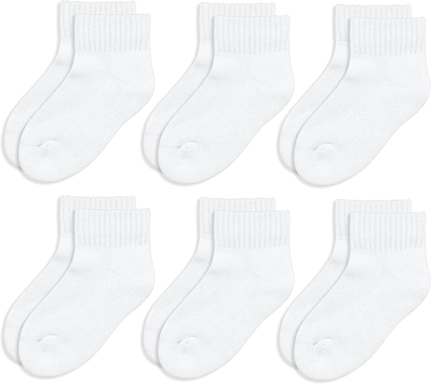 Big Boys' Seamless-Toe Quarter Athletic Socks (Pack of 6)