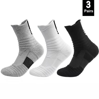 Men's Anti-Slip Cotton Football Socks - Short & Long Tube, Breathable and Odor-Resistant for Soccer and Basketball, Sizes 39-45