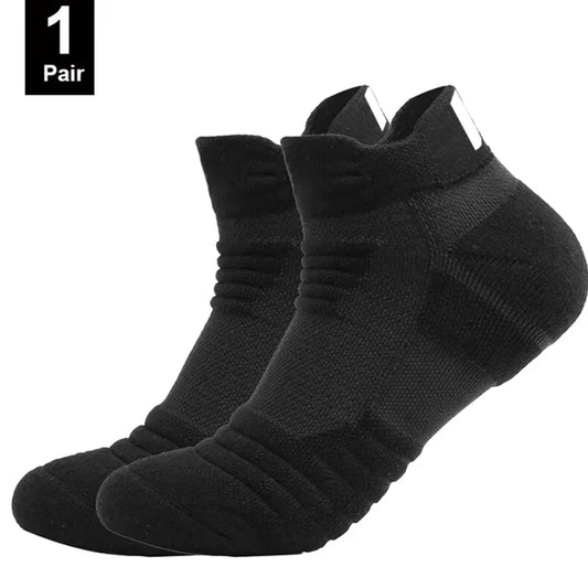 Men's Anti-Slip Cotton Football Socks - Short & Long Tube, Breathable and Odor-Resistant for Soccer and Basketball, Sizes 39-45