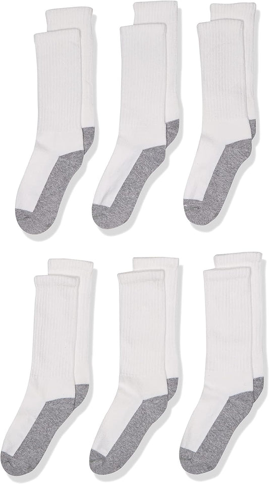 Seamless Toe Athletic Crew Socks 6-Pack